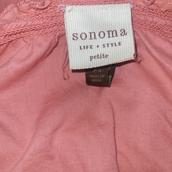 Sonoma Pink Embroidered Peasant Boho Chic Short Sleeve Top S - Picture 6 of 6